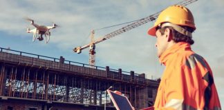 usługi dronem na budowie